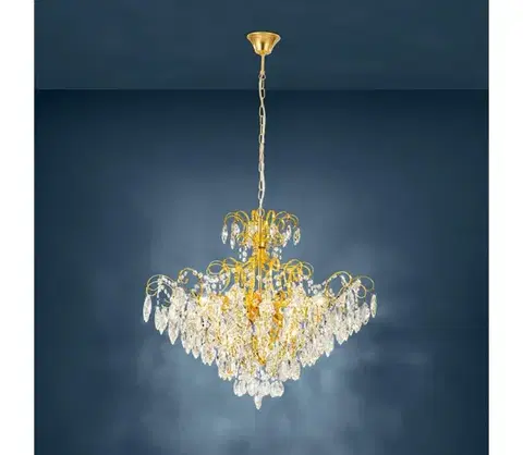 Svietidlá Eglo 39606 - Luster na reťazi FENOULLET 9xE14/25W/230V zlatá 39606