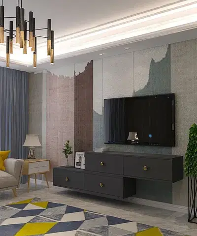 TV stolíky TV stolík Zuzu Double - Anthracite