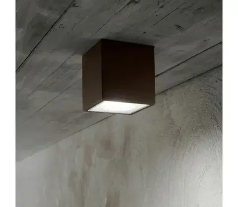 Svietidlá Ideal Lux - Vonkajšie bodové svietidlo TECHO 1xGU10/20W/230V 15x15 cm IP54 hnedé 251547