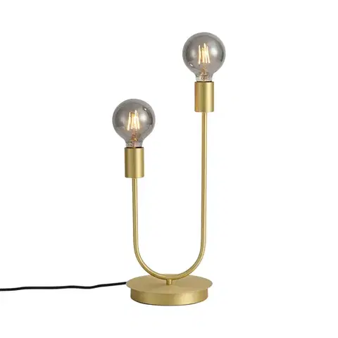 Stolné lampy Stolná lampa Art Deco mosadz 2-svetlá - Tuning