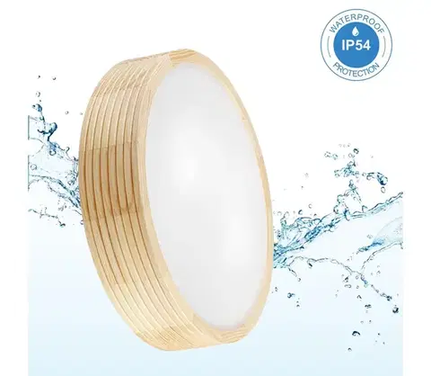 Svietidlá  Kúpeľňové stropné svietidlo NATURAL MODERN 3xE27/15W/230V priemer 37,5 cm borovica LD-PD-6.20/R/SOSNA