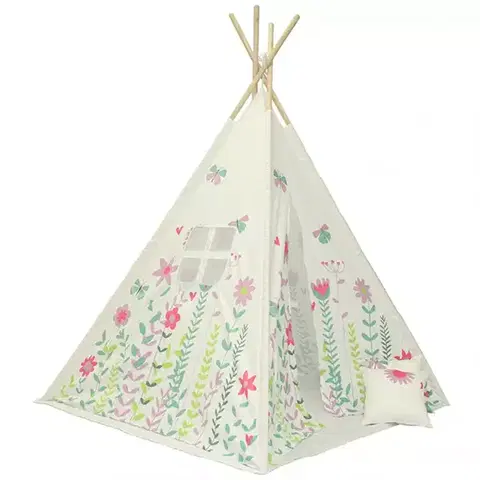 Teepee stany pre deti Detský stan Teepee s kvetmi
