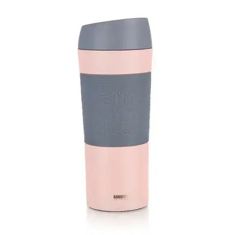 Termosky a termohrnčeky Banquet Hrnček cestovný dvojstenný MATTY 400 ml, ružová