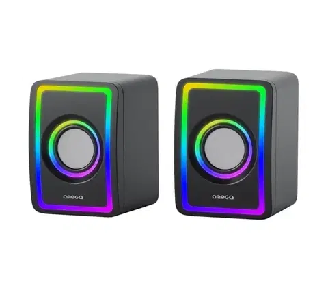 Predlžovacie káble  USB Reproduktory s RGB podsvietením 2x3W/5V čierna OGG155