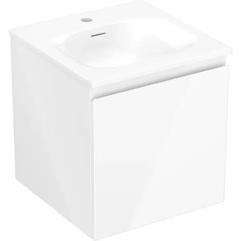 Kúpeľňový nábytok MEXEN/S - Orio kúpeľňová skrinka 45 cm s umývadlom Vela, 1 šuplík, biela lesk 91A10-04547-1-BF00-W23M00