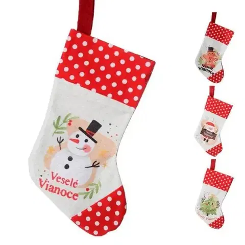 Mikuláš, Santa Kinekus Ozdoba závesná ponožka vianočná 40x29 cm mix