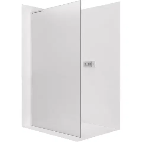 Sprchové dvere CERANO - Sprchová zástena Walk-in Onyx L-ľavá vzpera - 8 mm - chróm, mliečne sklo - 70x200 CER-8050BD860