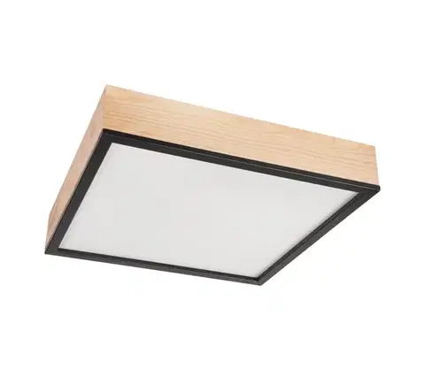Svietidlá  Stropné svietidlo NATURAL SQUARE 4xE27/15W/230V 48x48 cm borovica/čierna LD-PD-9.6/SOSNA/CZARNY