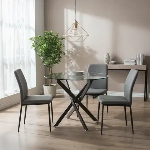 Kuchynské a jedálenské stoly Signal Jedálenský stôl AGIS | čierny mat 90 cm