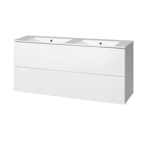 Kúpeľňový nábytok Mereo Aira, kúpeľňová skrinka s keramickým umývadlom 121 cm, biela CN713