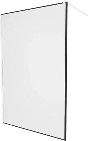 Sprchové dvere MEXEN/S - KIOTO Sprchová zástena WALK-IN 100 x 200, transparent/čierny vzor 8 mm, biela 800-100-101-20-70