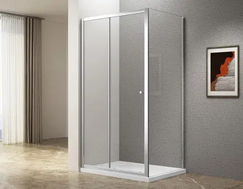 Sprchové dvere AQUALINE - UGGA obdĺžniková sprchová zástena 1000x900, sklo číre ATS100-02
