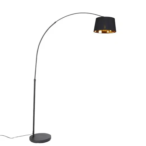 Oblúkové lampy Moderná oblúková lampa čierna so zlatom - Arc Basic
