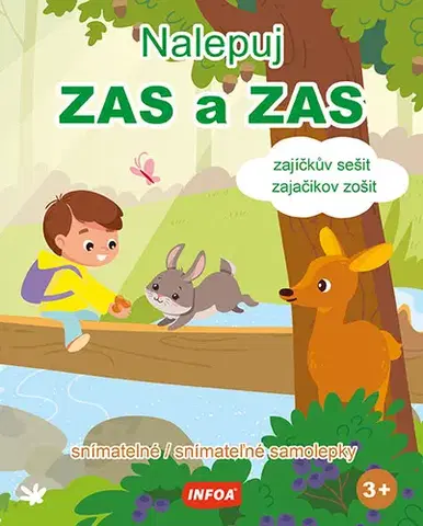Nalepovačky, vystrihovačky, skladačky Nalepuj ZAS a ZAS - zajíčkův sešit / zajačikov zošit - snímatelné / snímateľné samolepky (CZ/SK vydanie)