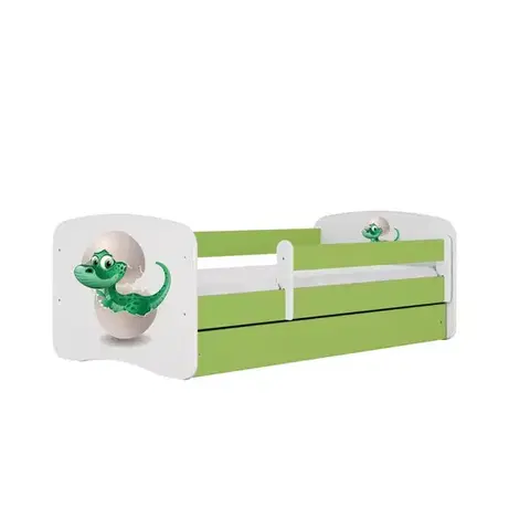 Postele pre dievčatá Detská Posteľ. Babydreams+Sz+M Zelená 80x180 Dino