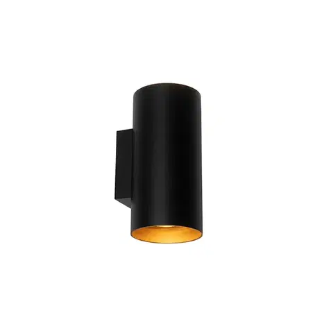 Nástenné osvetlenie Inteligentná nástenná lampa čierna so zlatom 2-svetlá vrátane Wifi GU10 - Sab