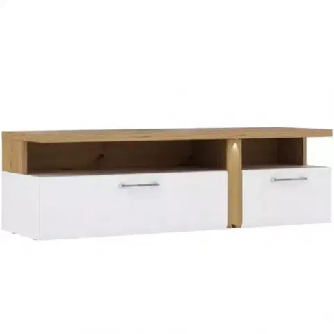 Sektorový nábytok TV stolík Tuluza TUZT121B biela/artisan