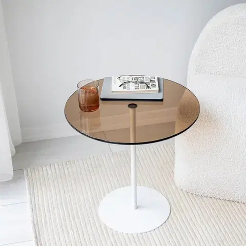 Konferenčné stolíky Príručný stolík / Odkladací stolík Chill-Out - White, Bronze