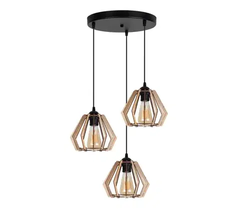 Svietidlá  Luster na lanku BERGO 3xE27/60W/230V čierna 0005