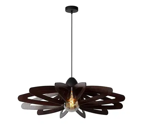 Svietidlá Lucide 77483/76/30 - Luster na lanku ZIDANE 1xE27/15W/230V hnedá/čierna 77483/76/30