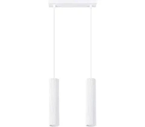 Svietidlá  SL.1536 - Luster na lanku KARBON 2xGU10/10W/230V biela SL.1536