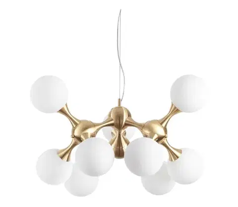 Svietidlá Ideal Lux - Závesný luster na lankách NODI 9xE14/28W/230V priemer 80 cm mosadz/biela 241036