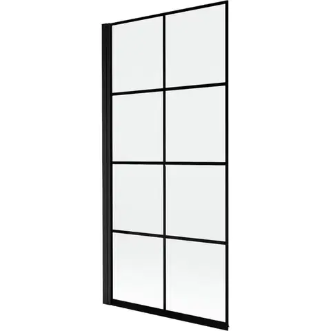 Sprchové dvere MEXEN - MIST vaňová zástena 90x150 cm 6mm 1-s, čierna, dekor, ľavá 8A9-090-001-70-77-L