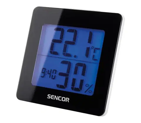 Meteostanice, teplomery a vlhkomery Sencor - Meteostanica s LCD displejom a budíkom 1xAA čierna 35049710