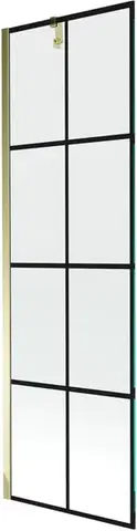 Sprchové dvere MEXEN/S - Next vaňová zástena FIX 60 x 150, čierna dekor, zlatá 895-060-000-00-77-50