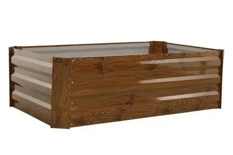 Outdoorové kotlíky GARDENKUS Záhon vyvýšený oceľový hranatý 180x90x45cm drevodekor GARDENKUS