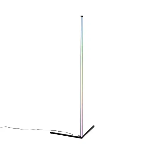 Stojace lampy Stojacia lampa čierna vrátane LED s RGB a diaľkovým ovládaním - Carla