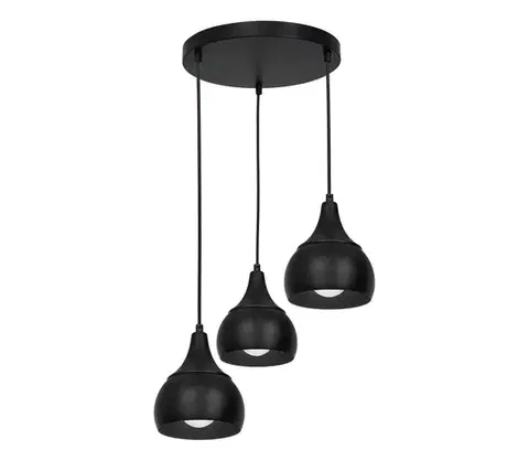 Svietidlá  Luster na lanku AKTAN 3xE27/60W/230V čierna guľatý 3376