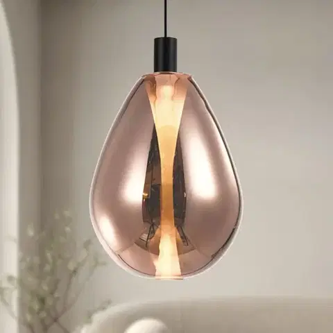 Stropná svetla Lampa wisząca Denso 30 szklana kula miedziana do jadalni nad stół