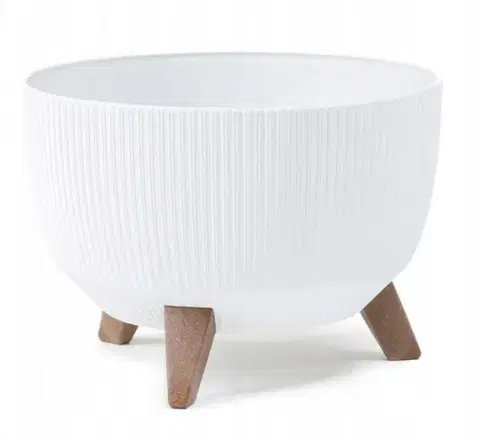 Kvetináče a truhlíky Kinekus Kvetináč plastový, priemer 240mm  ROMA JUMPER biely