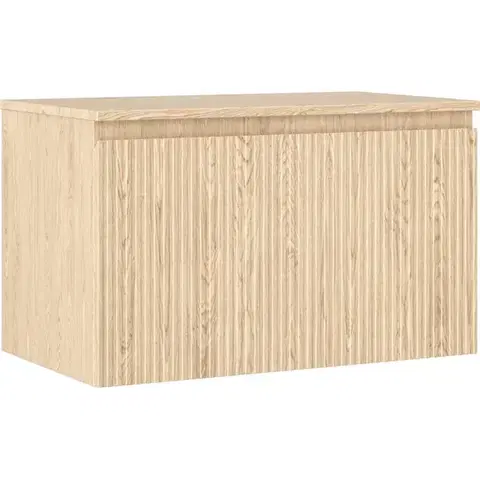 Kúpeľňový nábytok MEXEN/S - Rivel kúpeľňová skrinka pod umývadlo 80 cm s doskou, 1 šuplík, reliéf, dub 91A20-08047-1-BFC81