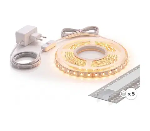 LED osvetlenie SmartLED SADA 1x LED pásik MYLIVING LIGHTSTRIP LED/22W/230V 5m + 5x zapustený profil 1 m 5xSD0107+1xP2022