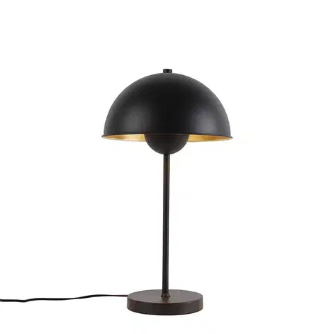 Stolné lampy Retro stolná lampa čierna so zlatom - Magnax