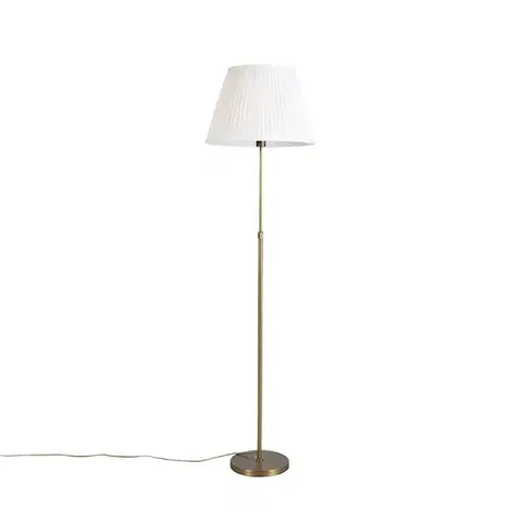 Stojace lampy Stojacia lampa bronzová so skladaným tienidlom krémovým 45 cm nastaviteľná - Parte