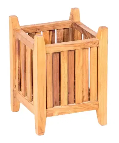 Príslušenstvo z teaku DEOKORK Záhradný teakový kvetináč ECO 55 × 55 × 66 cm
