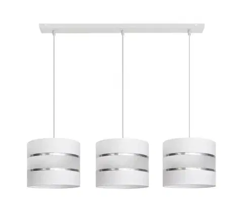 Svietidlá  Luster na lanku HELEN 3xE27/15W/230V biela W-L 0801/3 WT+SL+MAT