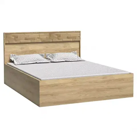 Dvojlôžkové postele Posteľ M9 Mediolan 160x200 Deska Natural Hikora