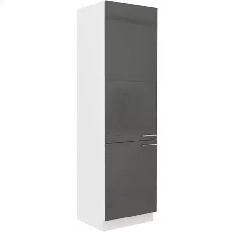 Kuchynské skrinky stojace Kuchynská skrinka Lara 60dk-210 2f Bb Mdf Šedá lesk