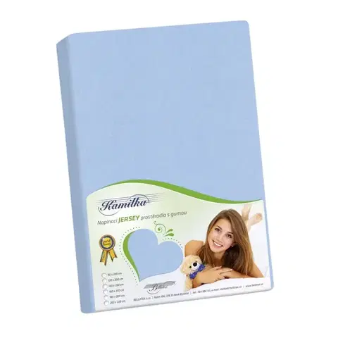 Plachty Bellatex Jersey prestieradlo Kamilka svetlomodrá, 90 x 200 cm