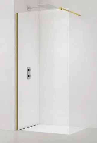 Sprchové dvere Sprchová zástena Walk-in 130 cm SAT zlatá lesklá SATBWI130PRZ SATBWI130PRZ