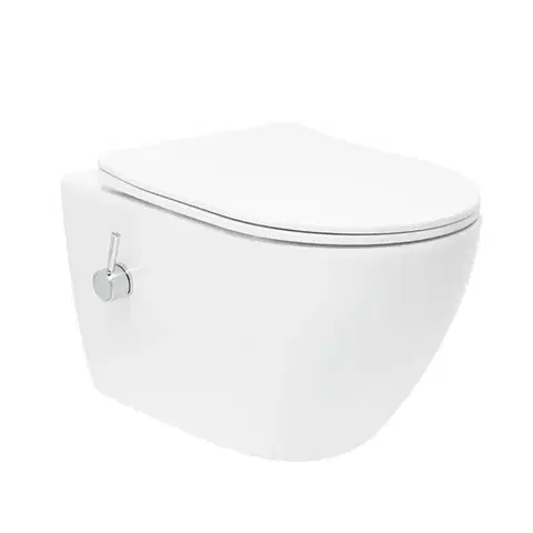 Záchody WC s bidetom závesné SAT Fusion vírové vrátane dosky softclose, zadný odpad SATFUS11BFC SATFUS11BFC