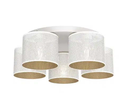 Svietidlá  Luster prisadený LOFT SHADE 5xE27/60W/230V biela/zlatá 5263