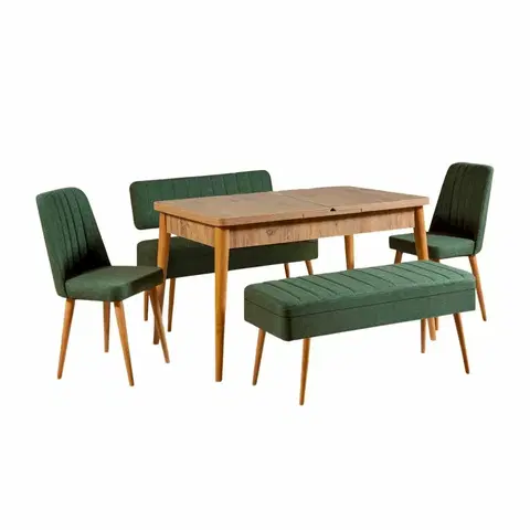 Konferenčné stolíky Jedálenský set Vina Atlantic Pine and Green I, 5 ks