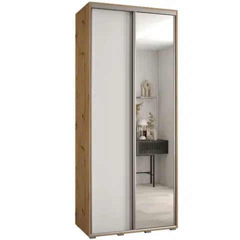 Šatníkové skrine Skriňa 45 Canaris 3 100 artisan/biela/silver