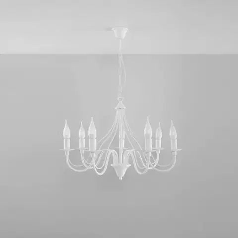 Klasické lustre do obývačky Luster Minerwa 7 A-0215 biely