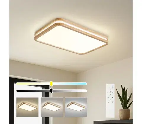 Svietidlá BRILAGI - stmievané LED svietidlo MOLINA SQUARE LED/54W/230V dub 60x40 cm + DO BRI891